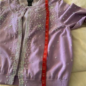 INC Purple Beaded Cardigan